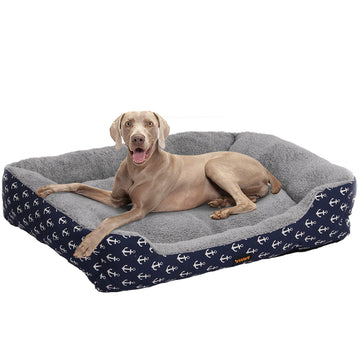 PaWz Pet Dog Cat Bed Deluxe Soft Cushion Lining Warm Kennel Navy Anchor XL PaWz